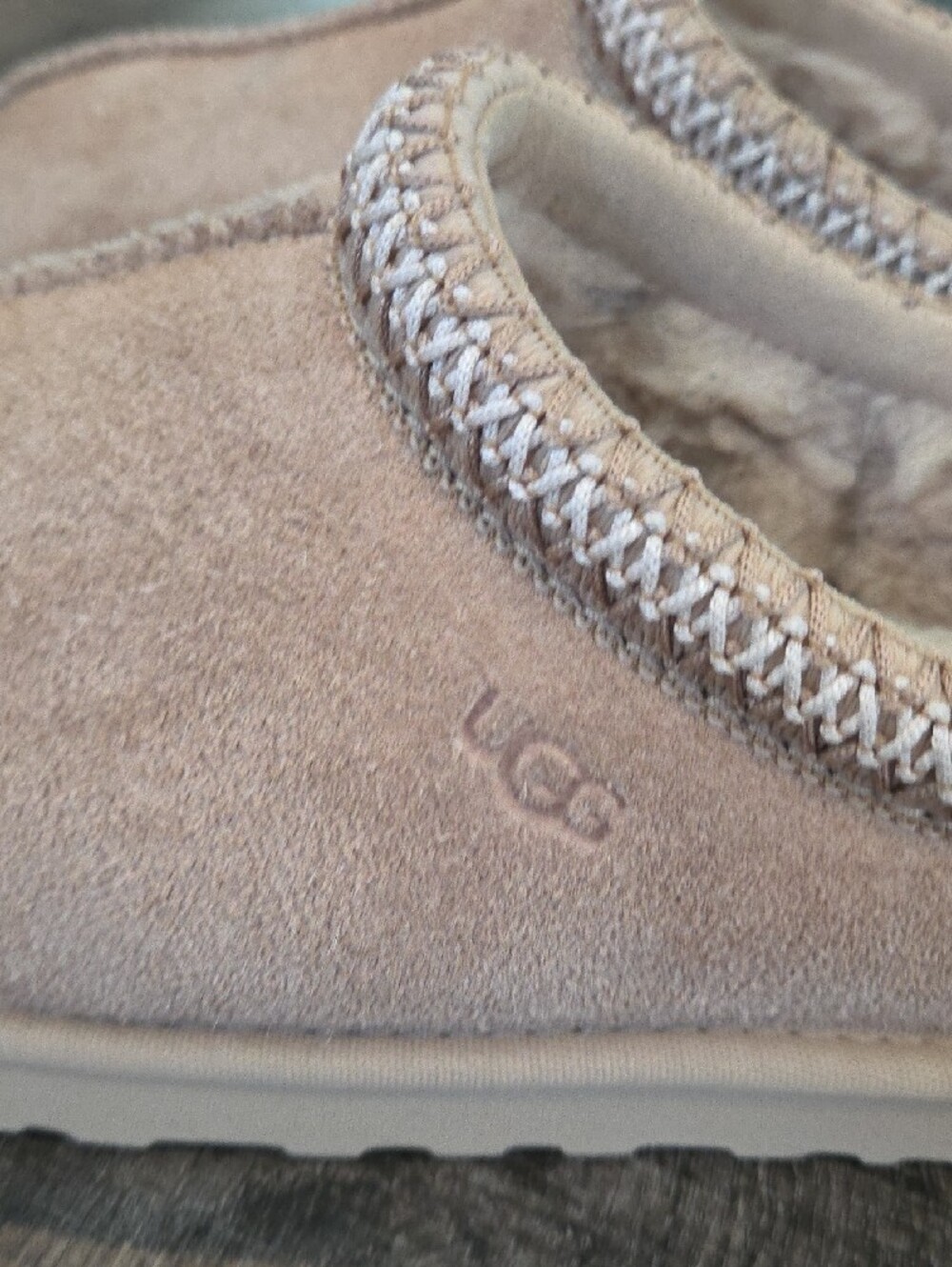 UGG 8 Women's Light Tan Tasman Suede Shearling Slip-On Mules - Picture 4 of 5